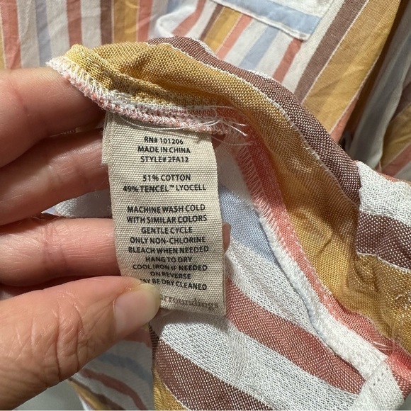 Soft Surroundings Enyo Striped Cotton Blend Top Size Extra Large - Picture 4 of 7